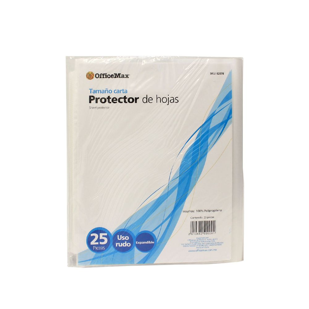 PROTECTOR DE HOJAS DE POLIPROPILENO EXPANDIBLES 25PZAS OfficeMax