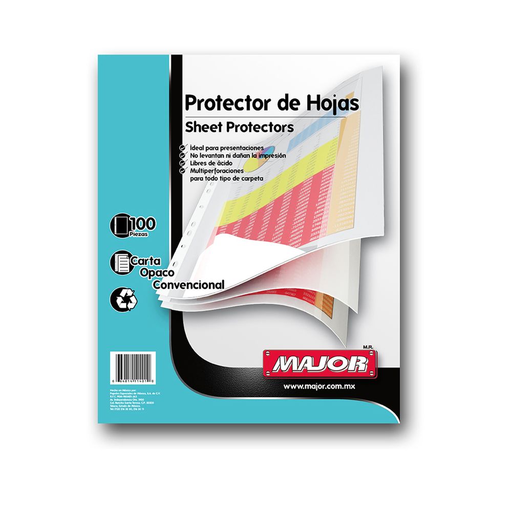 Protectores De Hojas Tamaño Carta 100 Piezas Officemax 2173