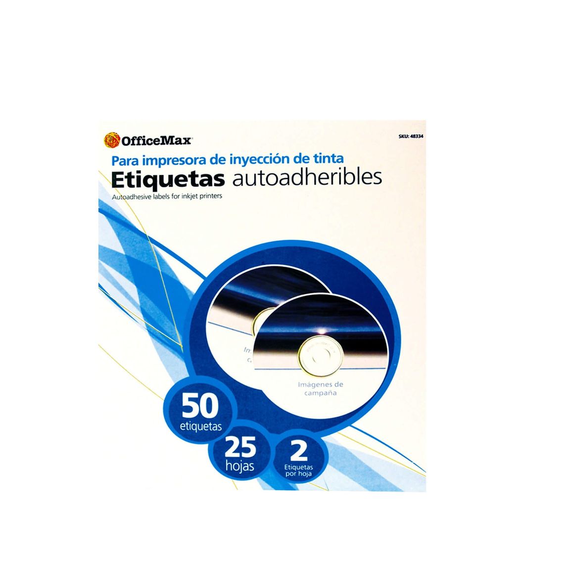 ETIQUETA INK/LASER PARA CD 25HJS 50 PIEZAS | Etiquetas | OfficeMax -  OfficeMax