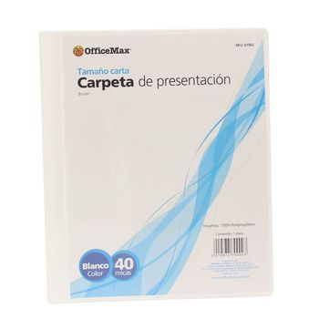 CARPETA DE POLIPROPILENO BLANCO CON 40 MICAS OFFICEMAX® | Protectores para  hojas | OfficeMax - OfficeMax