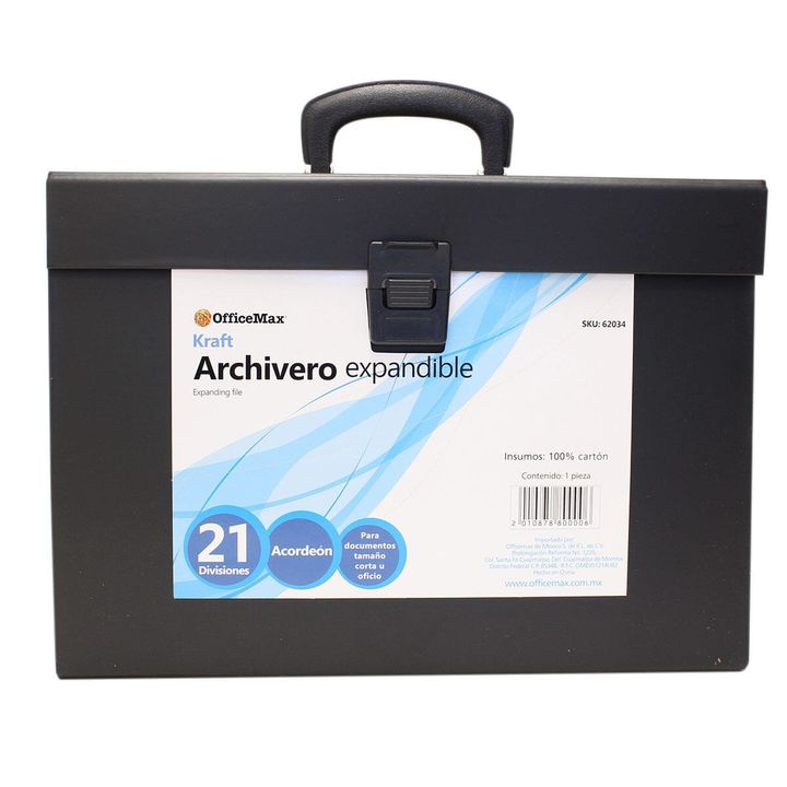 Archivero Expandible Officemax Oficio 21 Divisiones Negro | Archiveros  portátiles | OfficeMax - OfficeMax