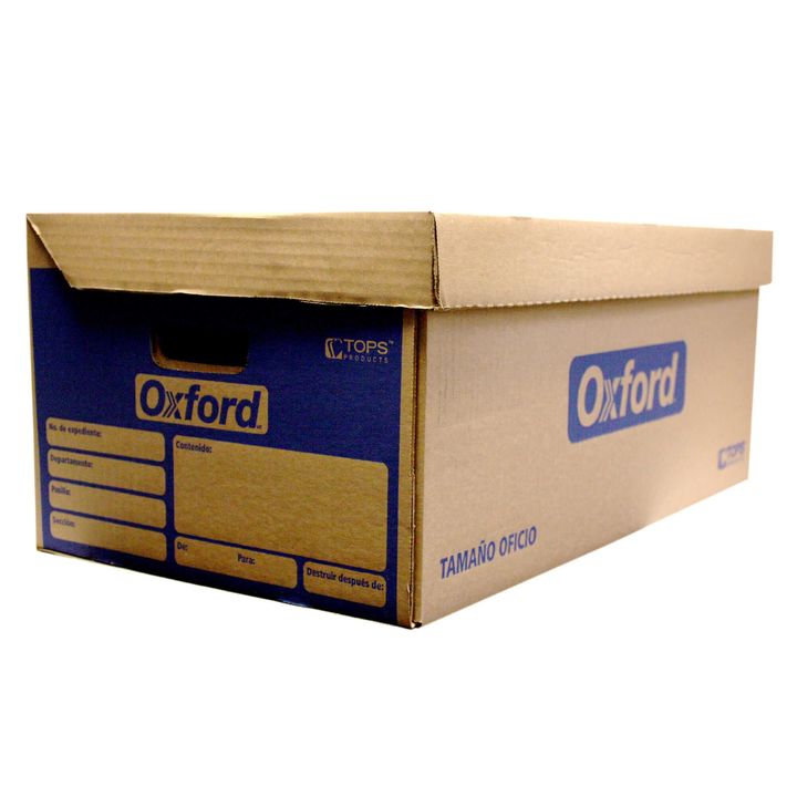 Caja para Archivo Oxford, Tamaño Oficio, Resistencia 7 kg, 1 pieza | Cajas  | OfficeMax - OfficeMax