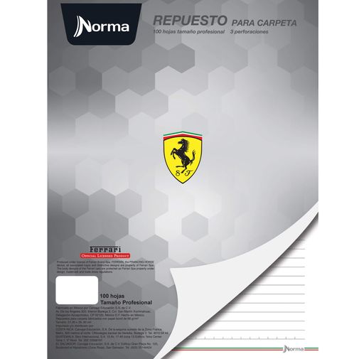 HOJAS P/CARPETA PROF FERRARI | Hojas para Carpeta | OfficeMax - OfficeMax