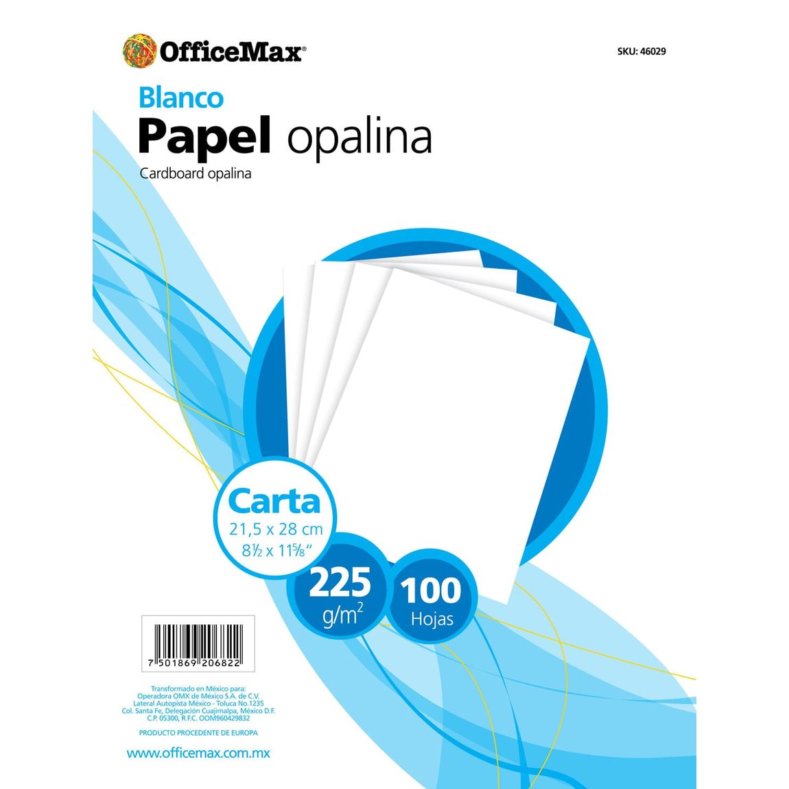 Opalina Officemax Carta Blanca 100 Hojas 225 Gr | Papel Fino | OfficeMax -  OfficeMax
