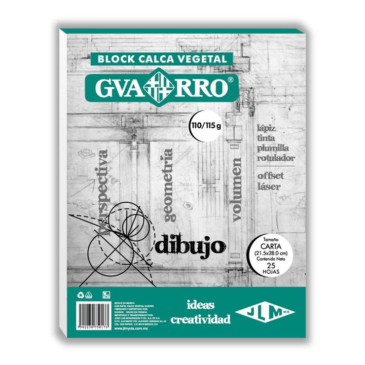 BLOCK VEGETAL 110 GRS TAMA#O CARTA 25 HOJAS | Cartulinas y Papeles |  OfficeMax - OfficeMax