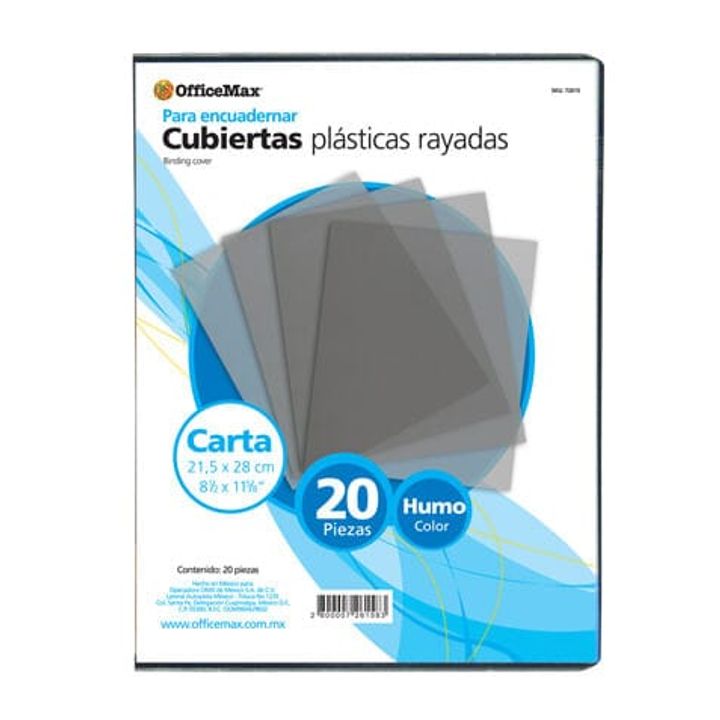 CUBIERTA PLASTICA HUMO CON 20 P OMX | Engargolar y Enmicar | OfficeMax -  OfficeMax