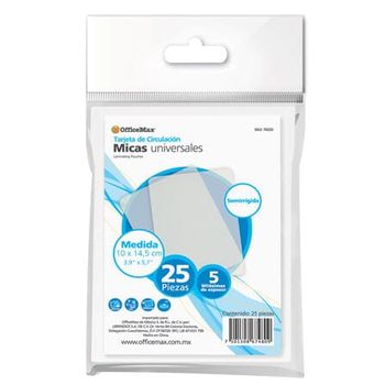 MICA SEMIRIGIDA OMX 10cm X  CM 5MM 25 P | Engargolar y Enmicar |  OfficeMax - OfficeMax