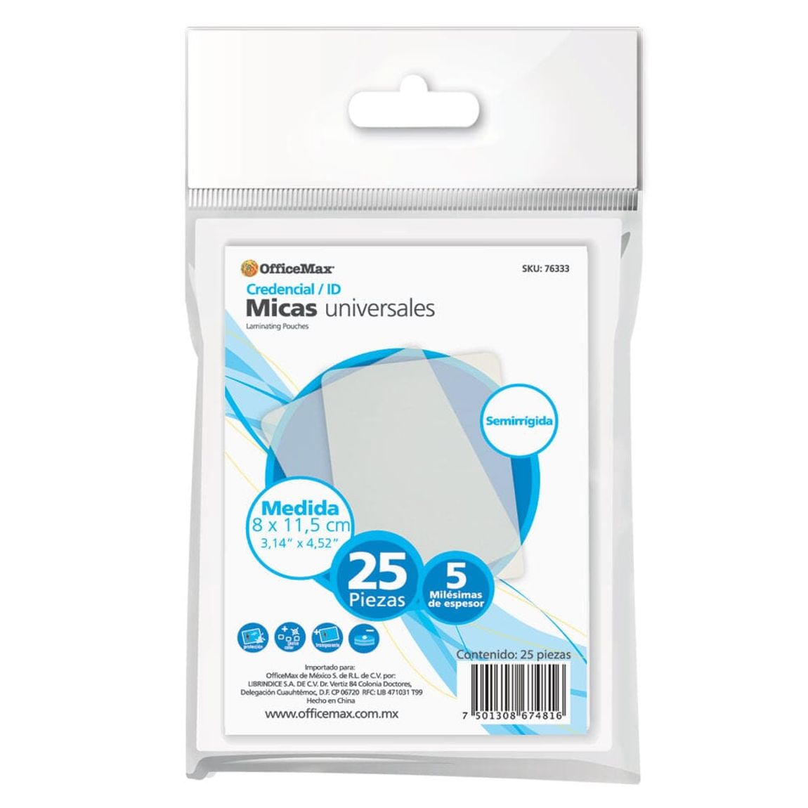 MICA SEMIRIGIDA OMX  X 8CM 5MM 25P | Engargolar y Enmicar | OfficeMax -  OfficeMax