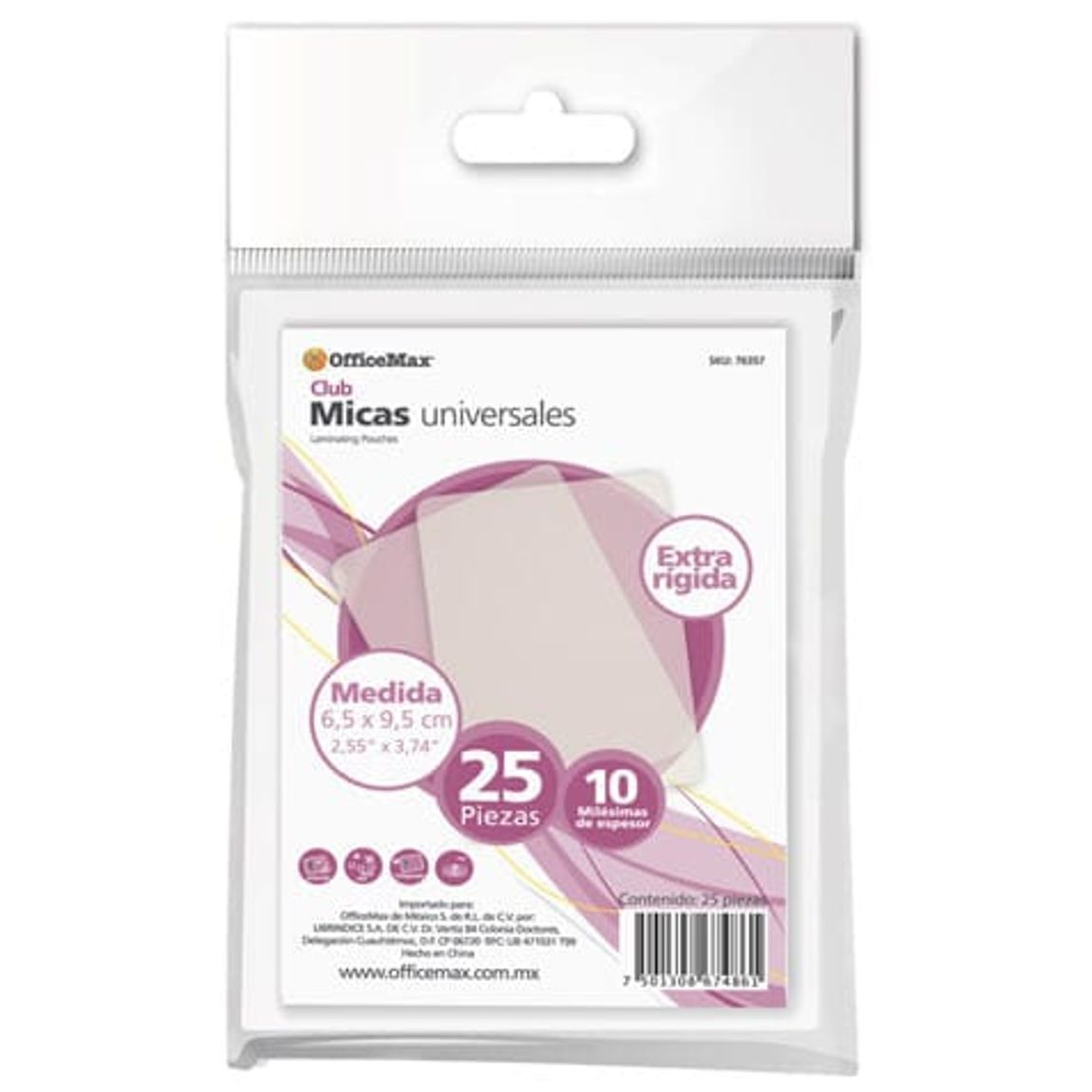 MICA EXTRARIGIDA OMX  10MM 25P | Engargolar y Enmicar | OfficeMax  - OfficeMax