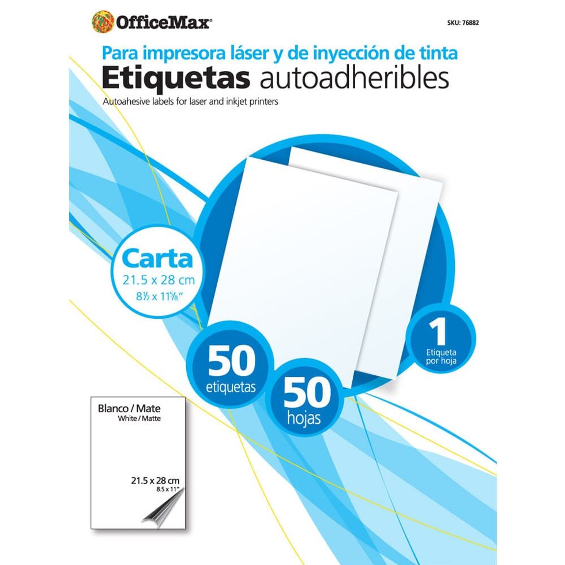 Etiqueta Officemax Blanca Ink/Laser Carta Paq 50 Pzas | Etiquetas |  OfficeMax - OfficeMax