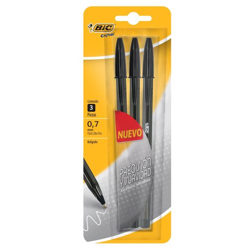 Bolígrafo Bic Ultra Fino Negro 3pz | Bolígrafos | OfficeMax - Kiosko