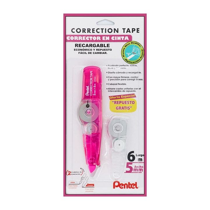 Corrector en Cinta Recargable Pentel Protector de Punta 1Pz | Correctores |  OfficeMax - OfficeMax