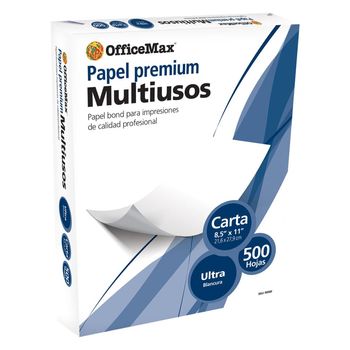 Paquete de Hojas Tamaño Carta OfficeMax Premium Ultra Blancura 500 hojas |  Cajas y Paquetes de Papel | OfficeMax - OfficeMax