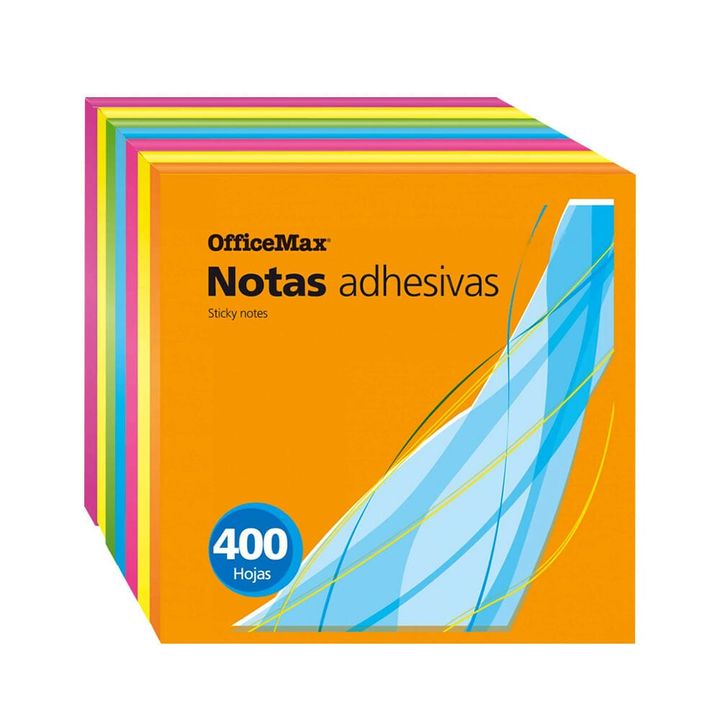 Notas Adhesivas OMX neon multicolor 3X3 400hj - OfficeMax