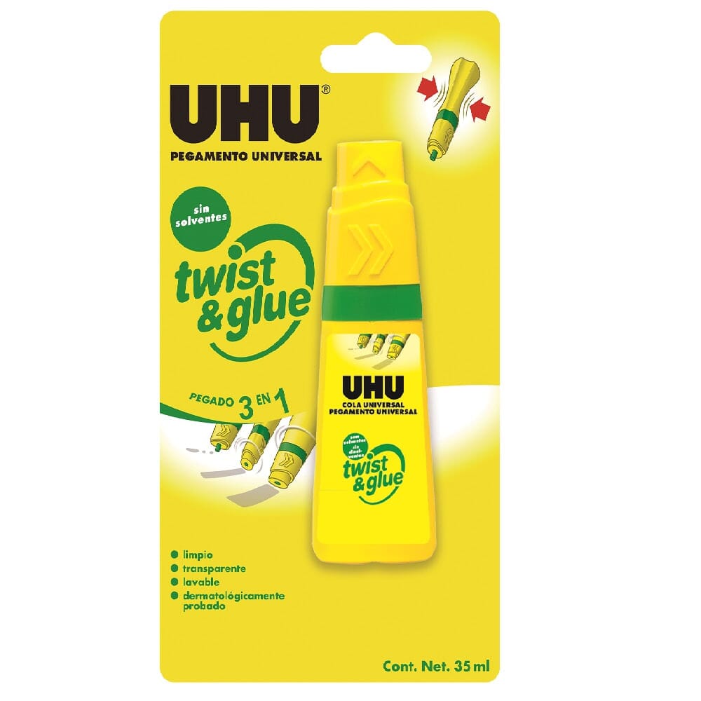 Pegamento UHU Twist & Glue 35ml, Pegamentos