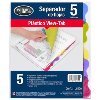 SEPARADOR PLASTICO VIEW-TAB 5 DIV WJ - OfficeMax