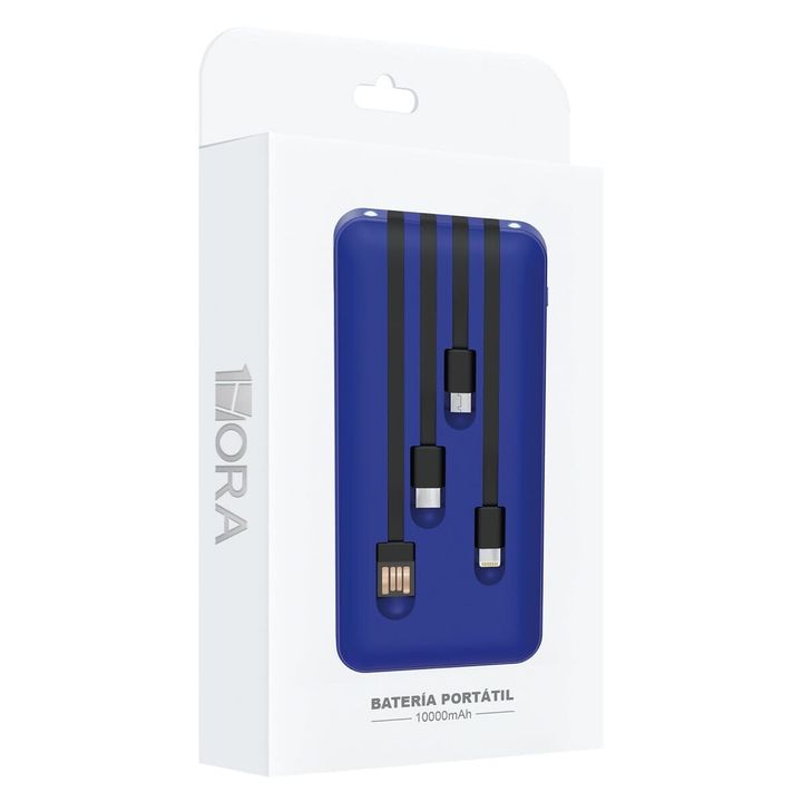 Batería Portátil 1Hora 10000mAh Azul | Celulares y Accesorios - OfficeMax