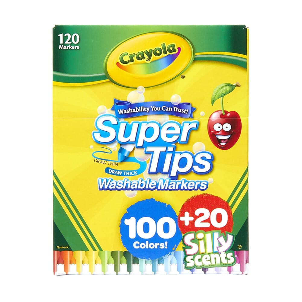 Plumones Crayola Super Tips Silly Scents 120 piezas | Plumones Y ...