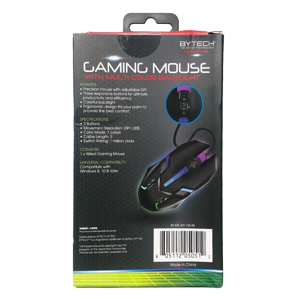 Mouse Gaming Bytech DPI Negro Mouse Y Teclados Kiosko