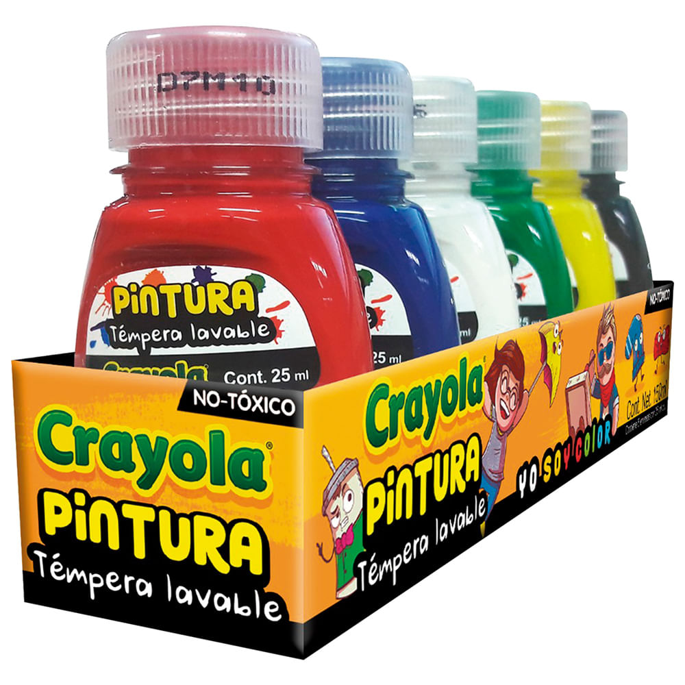 Pinturas Tempera Crayola 6 Piezas De 25ml Artículos Para Pintura Officemax Kiosko 3447