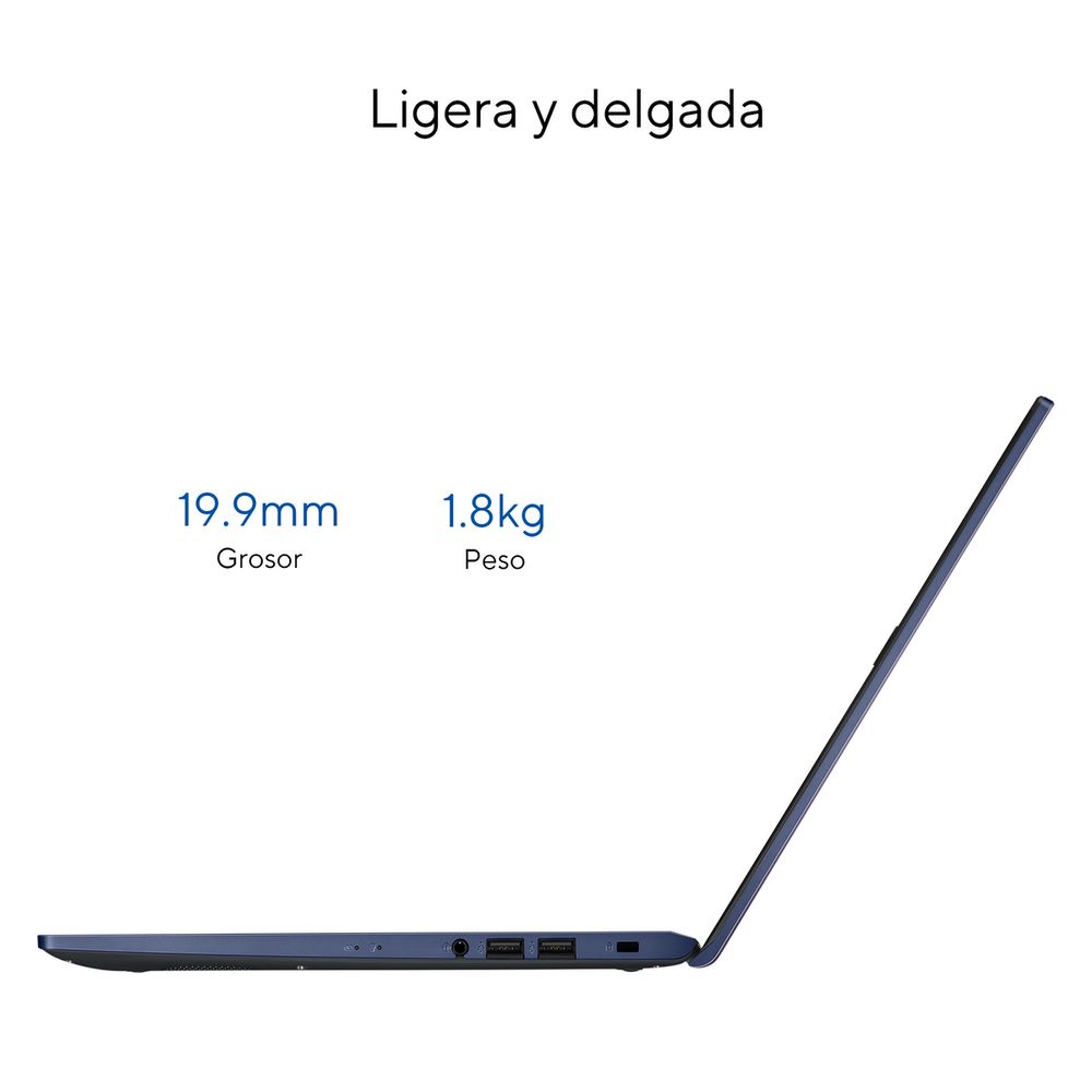 Laptop Asus Vivobook D515DA RAM 8GB SSD 256GB AMD Ryzen 3 W11 15" Azul Laptops OfficeMax