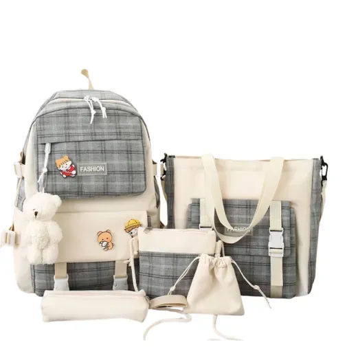 mochilas-cuadros-aoku-gris-5-pzs-5190287 mochilas-cuadros-aoku-gris-5-pzs-5190287