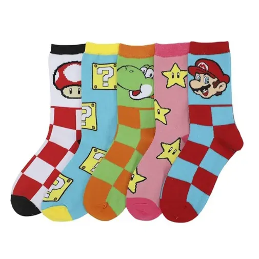 calcetas_super_mario_bros_pack_5_pares calcetas_super_mario_bros_pack_5_pares
