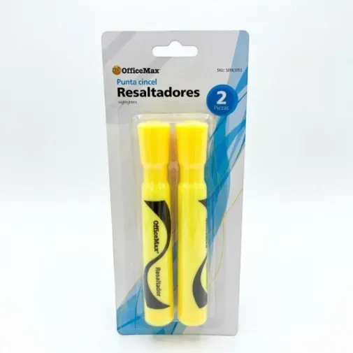 marcatextos_punta_cincel_amarillo_officemax_2_piezas