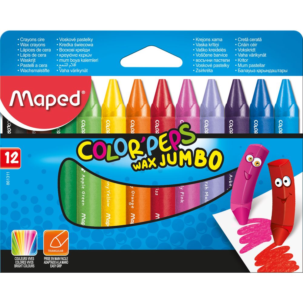 COLOR PEPS CRAYONES DE CERA JUMBO CAJA DE CARTON X12PIEZAS OfficeMax
