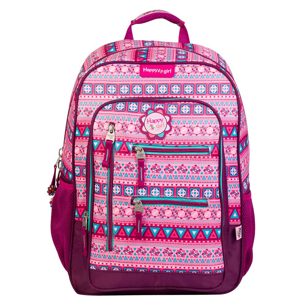 Mochila Ni¦a Chenson Rosa Happy Girl - OfficeMax