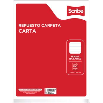 Hojas-para-Carpeta-Scribe-Tamaño-Carta-Raya-100-Hojas