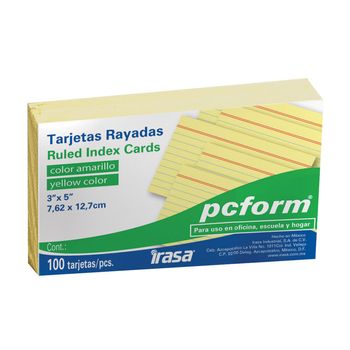 TARJETA-INDICE-RAYADA-AMARILLA-3-X5--100PZ