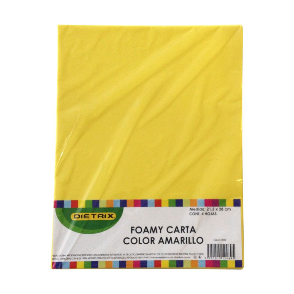 Hojas De Foamy Dietrix Amarillas 4pzmanualidades Officemax Kiosko 0817