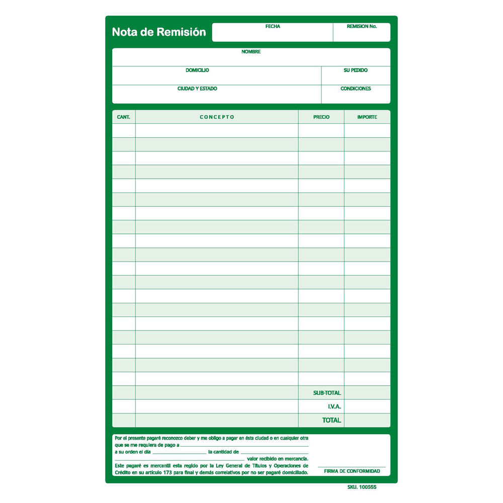 Nota De Remision Office Depot 14 Carta 3 Pzs Formas C 8740