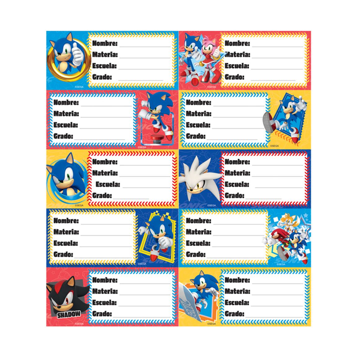 Etiquetas Escolares Sonic 20pz| Útiles Escolares | OfficeMax - OfficeMax