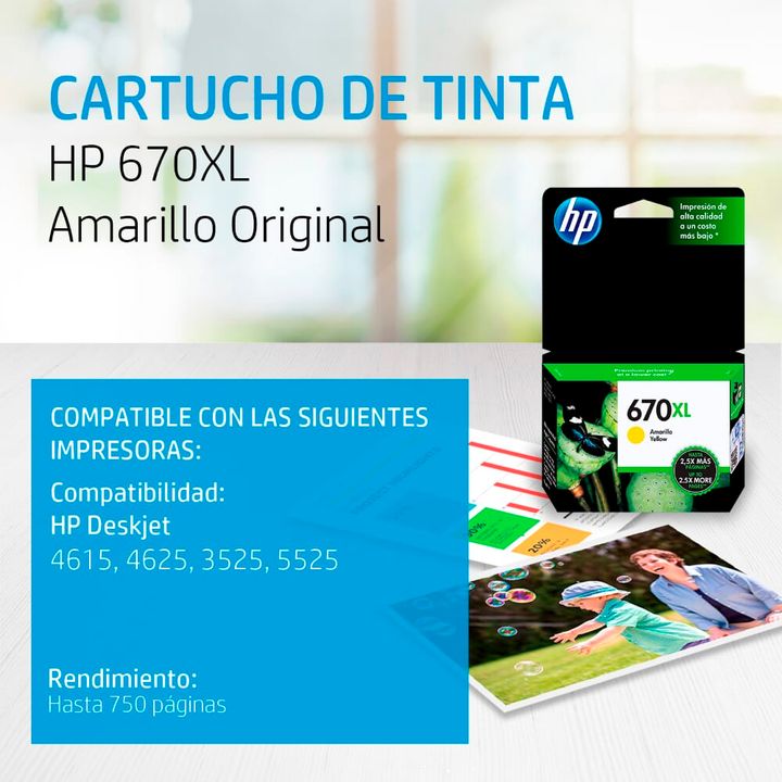 Cartucho HP 670XL Amarillo | Cartuchos deTinta - OfficeMax