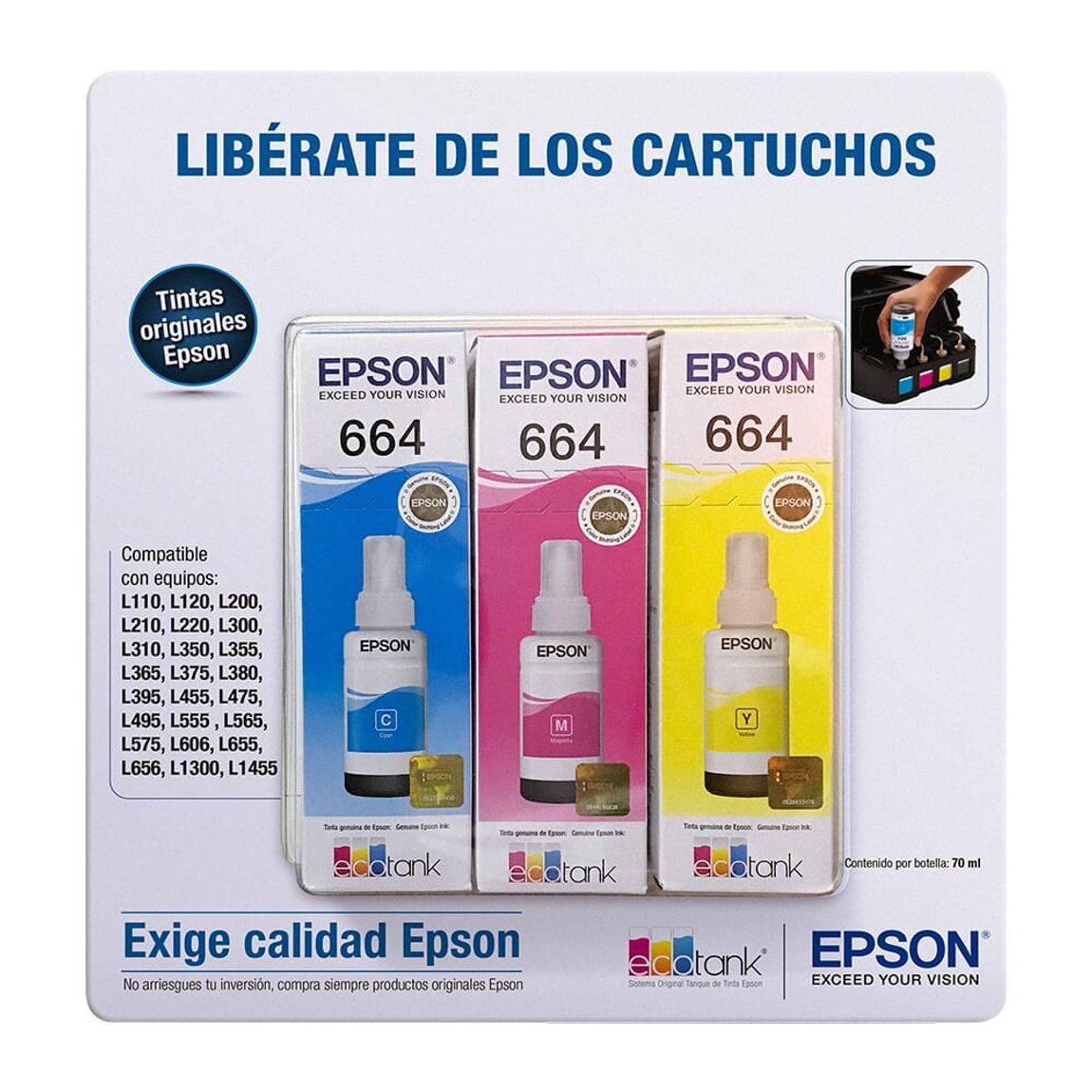 Combo de Tintas para Impresora T664 Tricolor | Cartuchos deTinta - OfficeMax
