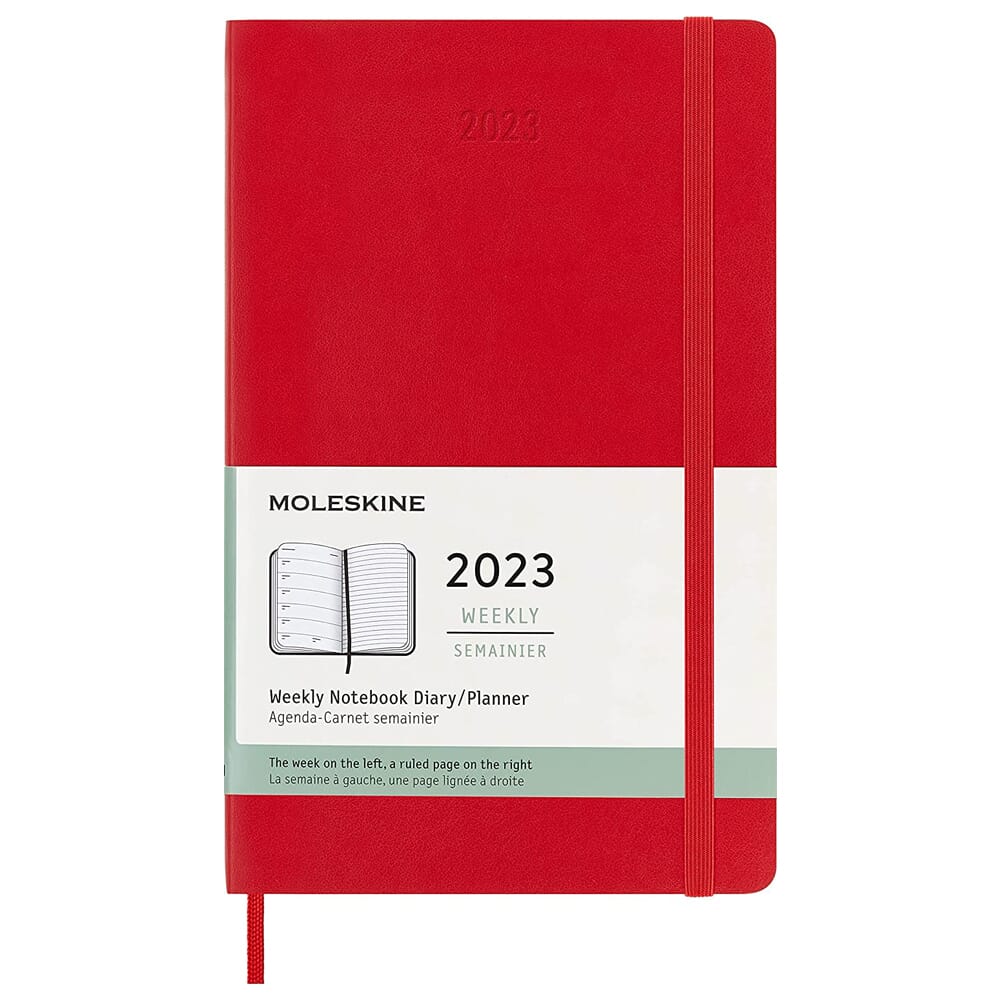 Agenda 2023 Moleskine Semanal Pasta Blanda Grande Rojo Agendas y