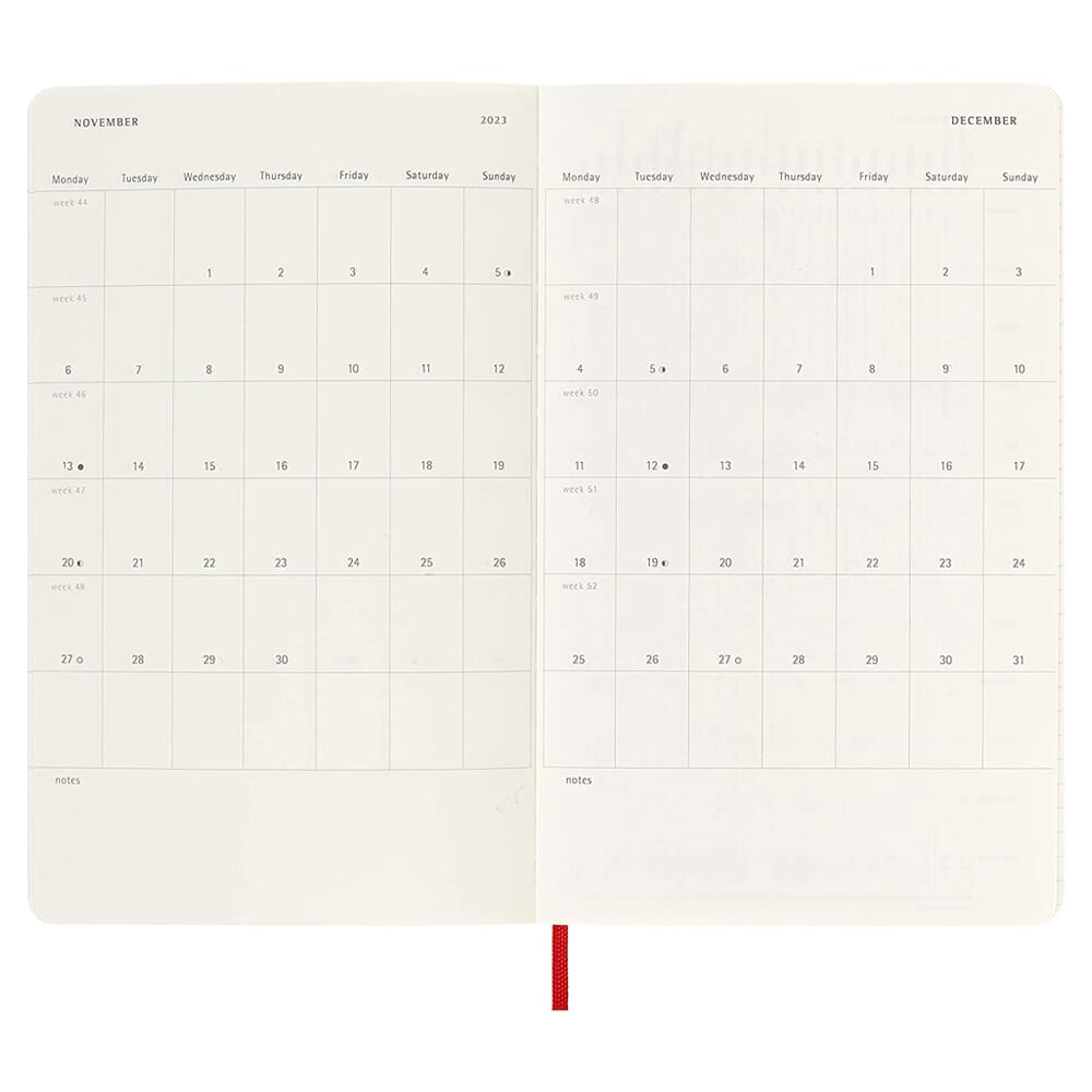 Agenda 2023 Moleskine Semanal Pasta Blanda Grande Rojo Agendas y