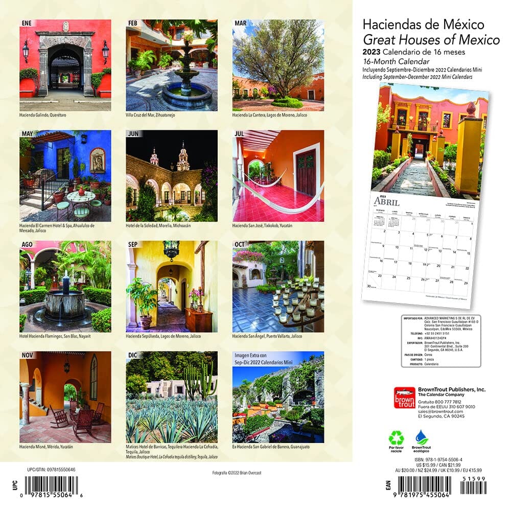 Calendario 2023 Browntrout Haciendas Mexicanas Agendas y Organizadores - Kiosko