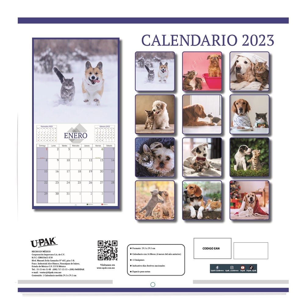 calendario-2023-upak-perros-y-gatos-agendas-y-organizadores-kiosko